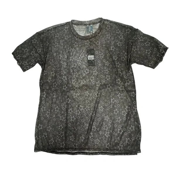 NWT One Teaspoon x Free People Mesh Sensory Star Metallic Tee - Picture 5 of 12